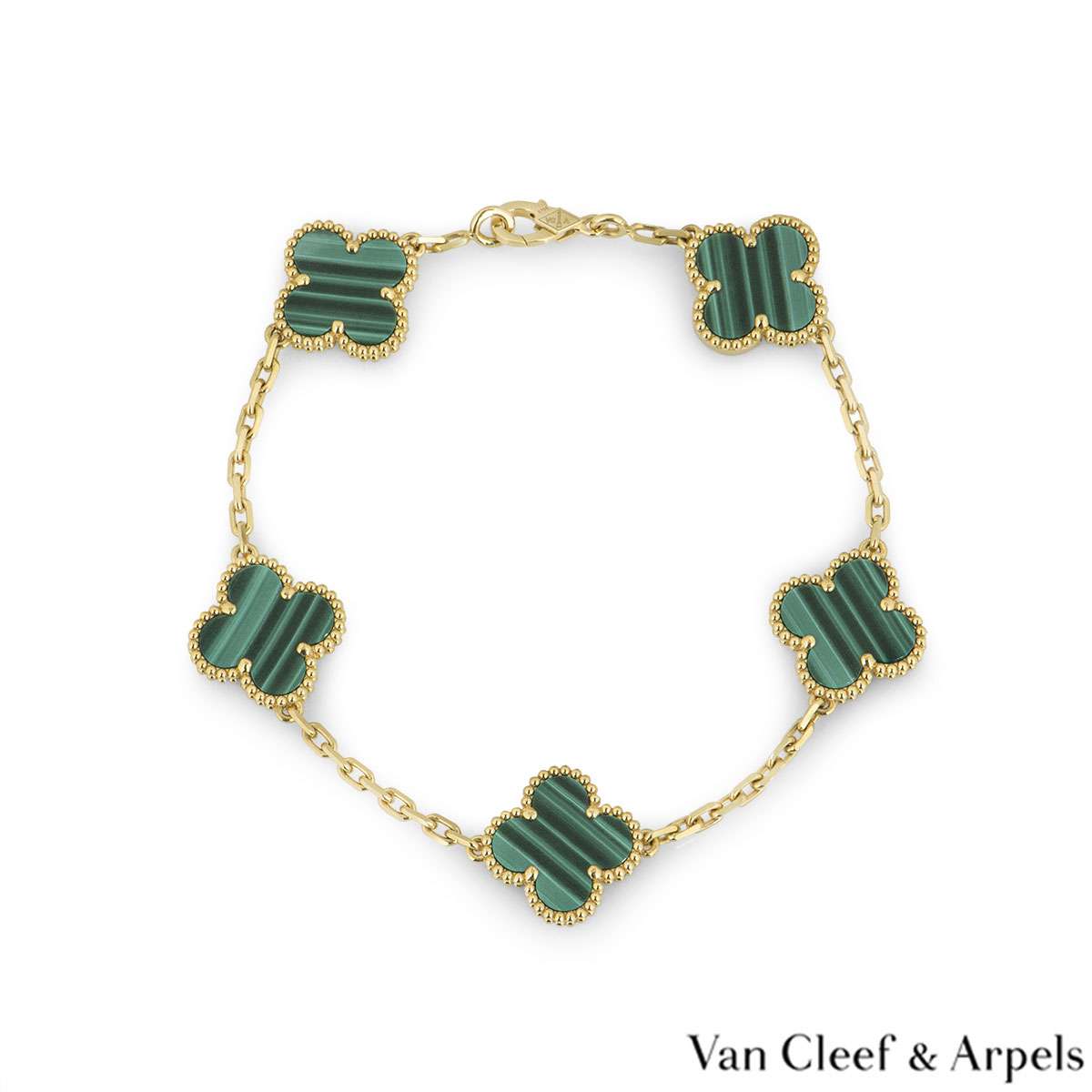 Van Cleef & Arpels Malachite Vintage Alhambra Bracelet VCARL80900